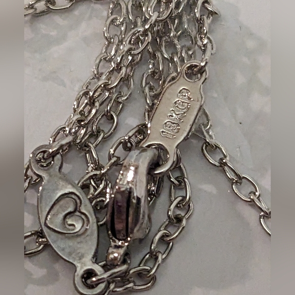 NEW Scorpio NOVEMBER BIRTHSTONE Topaz 18K White Gold Pl Heart Spinner Necklace - Picture 4 of 9